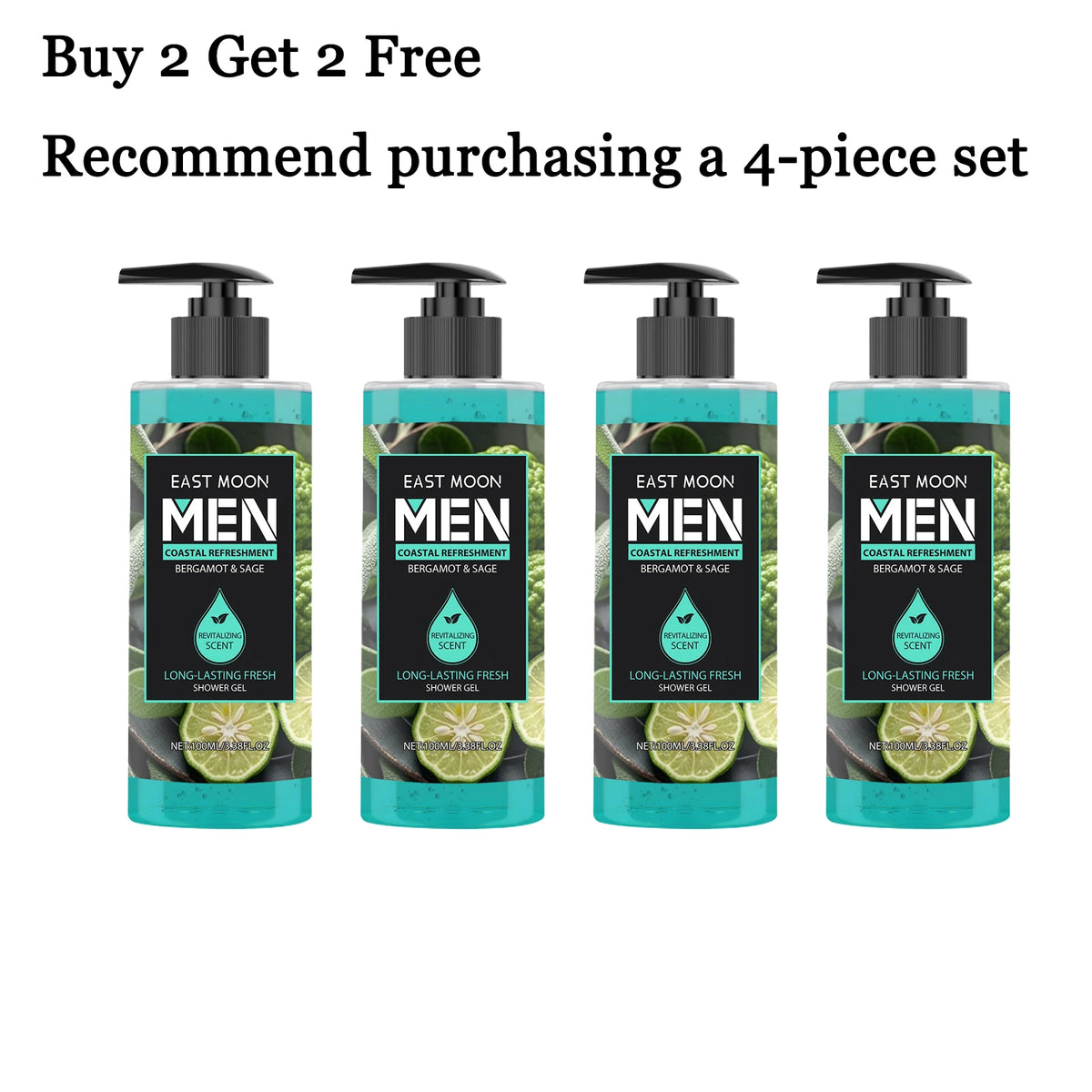 East Moon Bergamot Sage Men Deep Cleansing Shower Gel