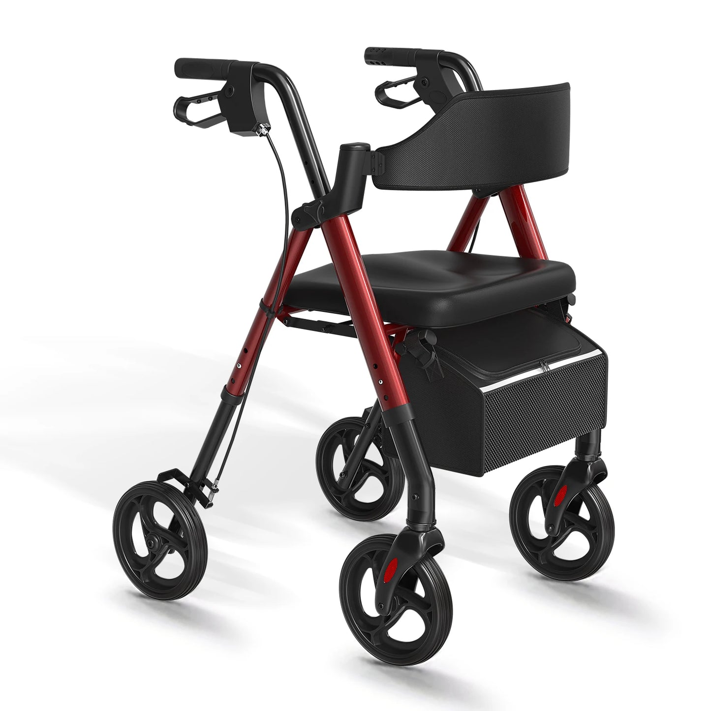 Maidesite Foldable Steel Rollator Walker With Seat For Seniors