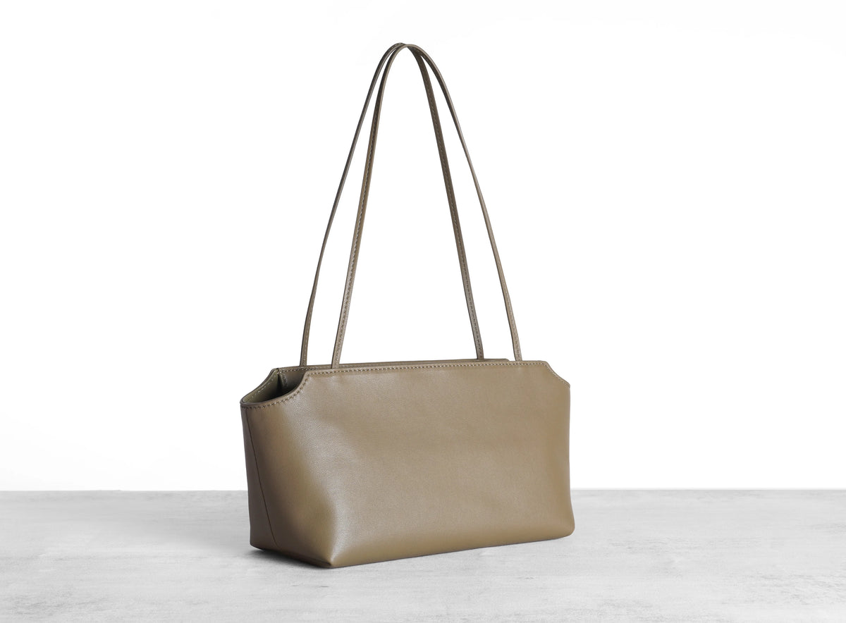 Elegant Water Dyed Lambskin Leather Top Handle Shoulder Bag