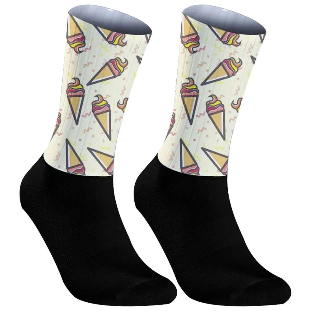 Pink Cat Men's Outdoor Compression Racing Cycling Socks