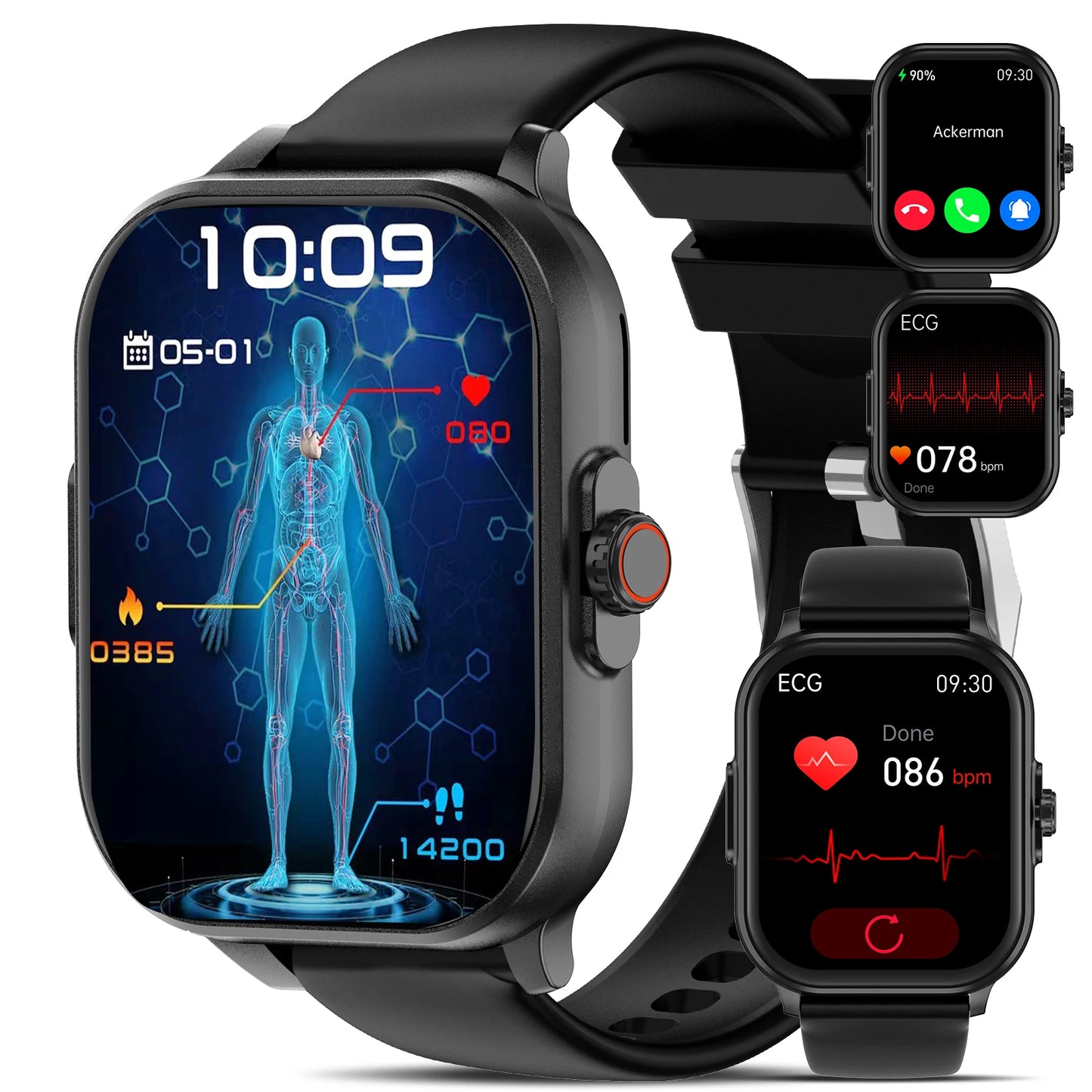 ECG PPG Smartwatch For Women With Blood Pressure Tracking