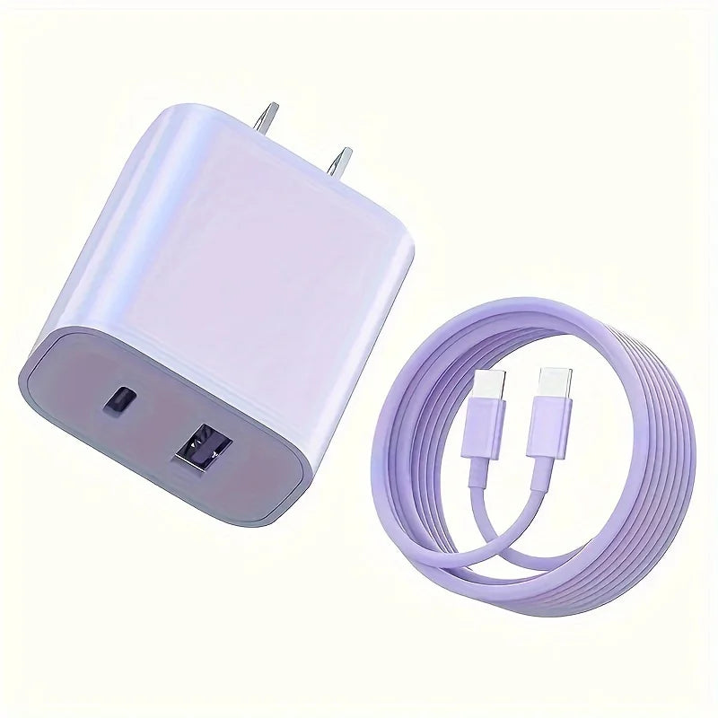 Sanprio 20W Usb C Dual Fast Charger Block With Cable