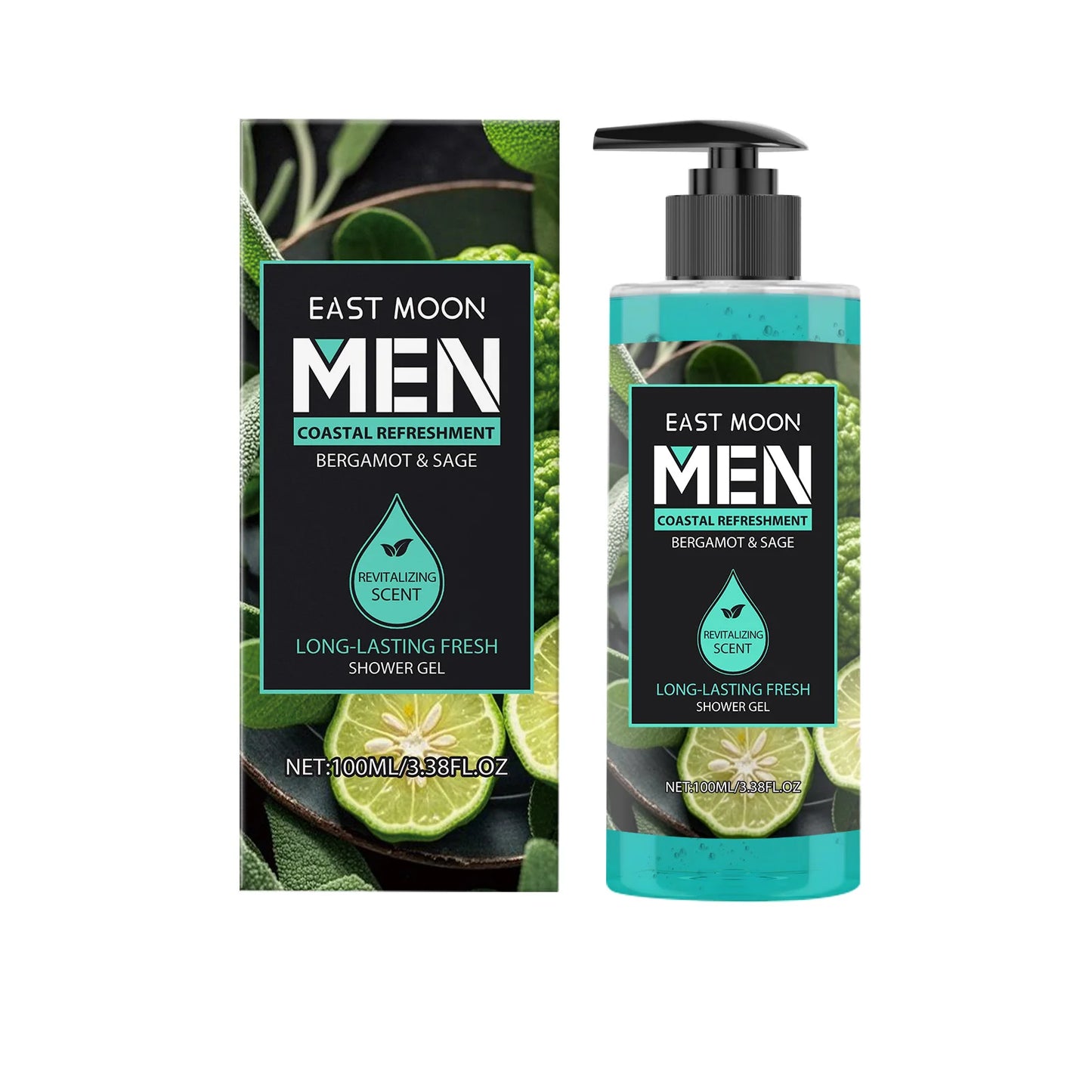 East Moon Bergamot Sage Men Deep Cleansing Shower Gel