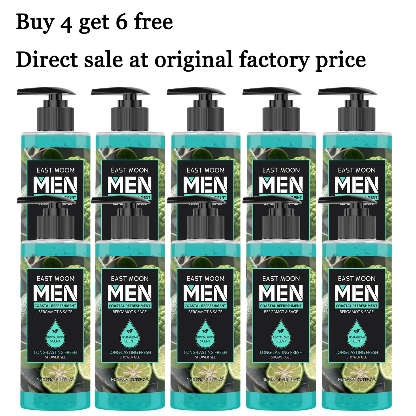 East Moon Bergamot Sage Men Deep Cleansing Shower Gel