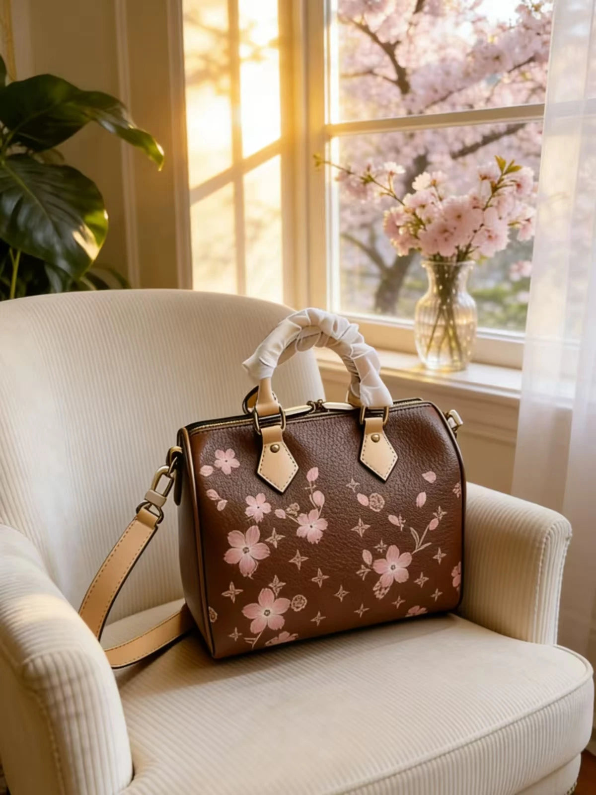 Women's Canvas Floral Pattern Shoulder Bag