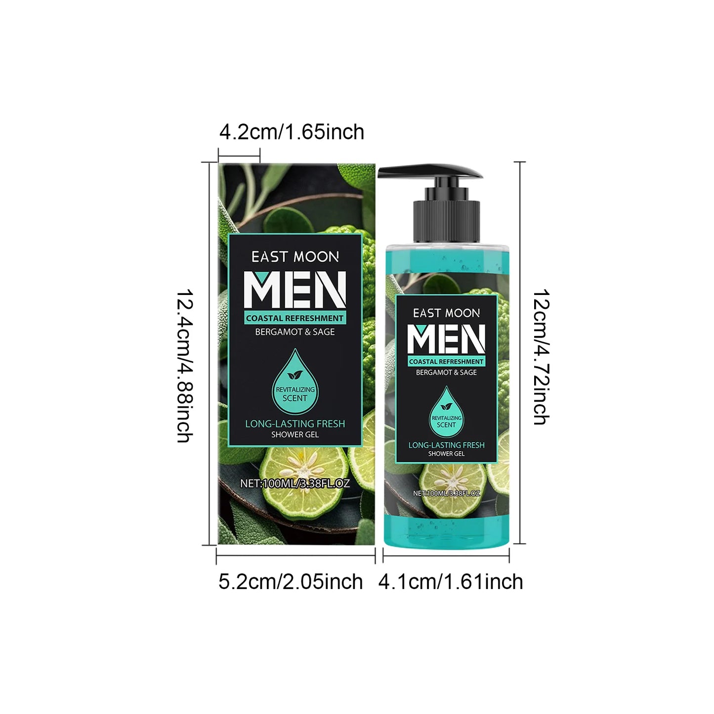 East Moon Bergamot Sage Men Deep Cleansing Shower Gel