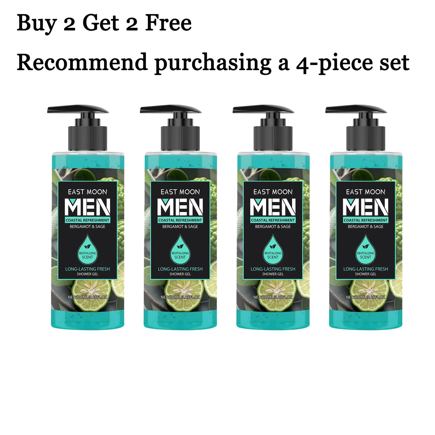 East Moon Bergamot Sage Men Deep Cleansing Shower Gel