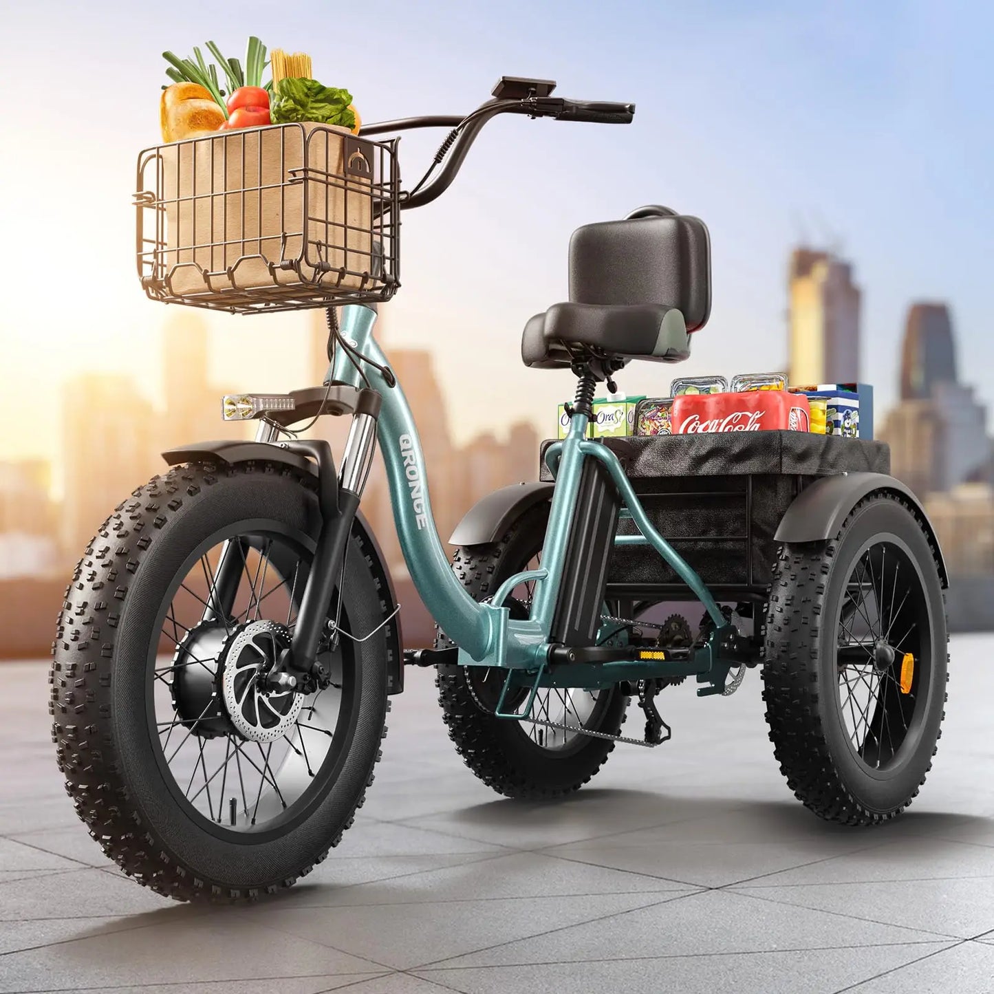 Qronge 960W Peak Motor Adult Folding Electric Tricycle