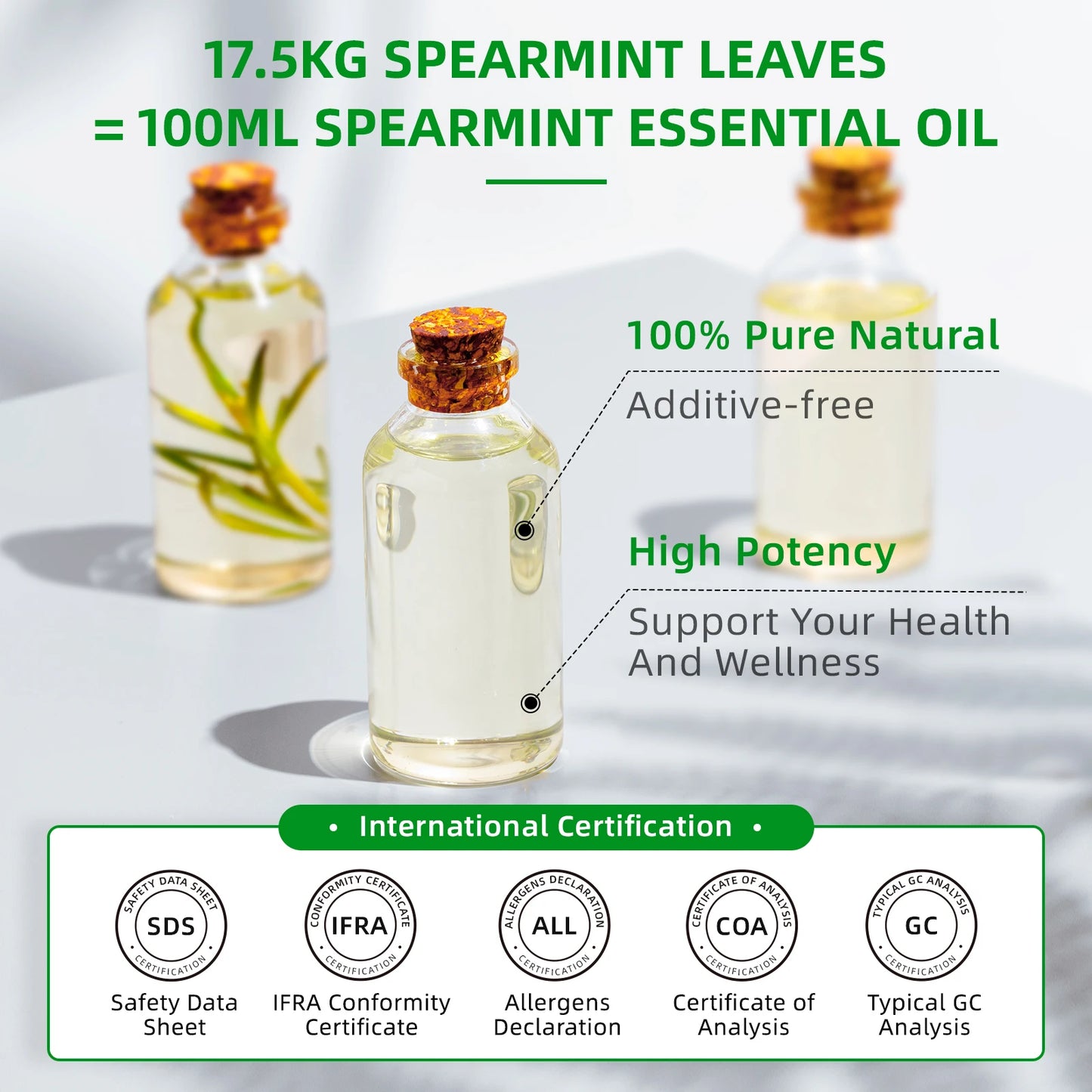 HIQILI Spearmint Vanilla Rose Cinnamon Lemon Essential Oil