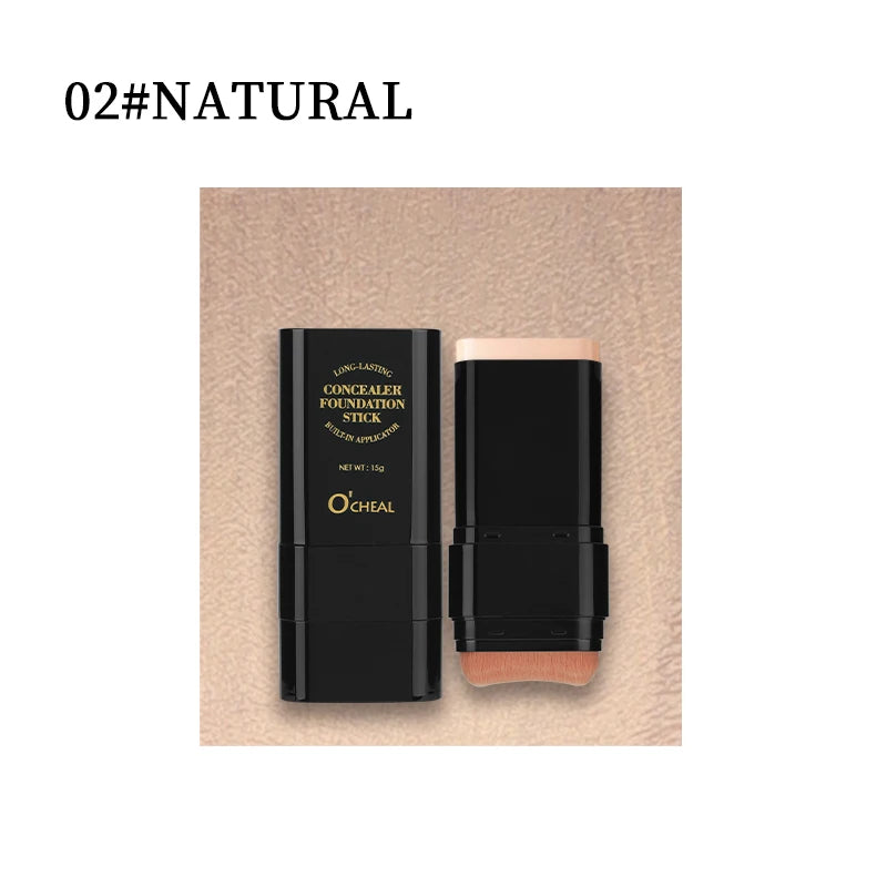 O CHEAL Dual Concealer Foundation Stick Matte Finish Waterproof Contour
