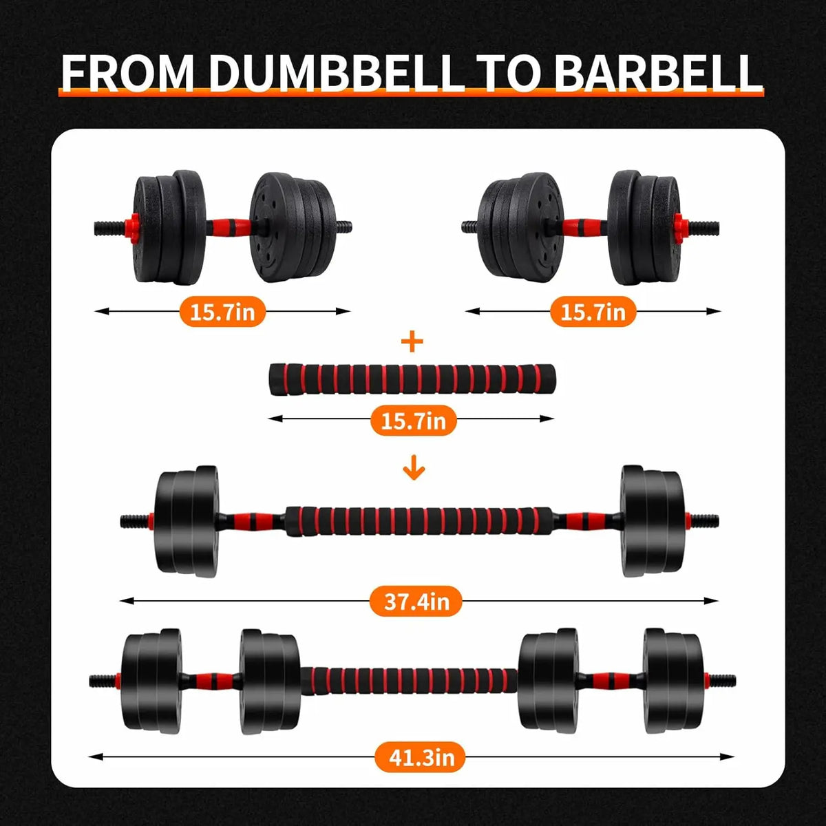 Adjustable Dumbbell Barbell Weight Set For Home Gym Fitness