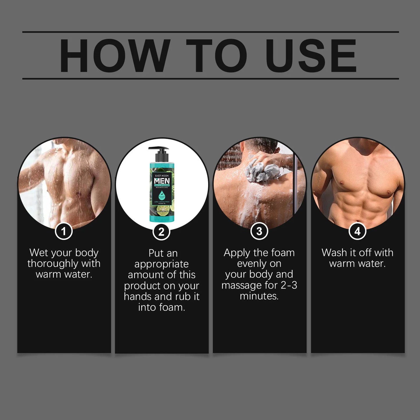 East Moon Bergamot Sage Men Deep Cleansing Shower Gel