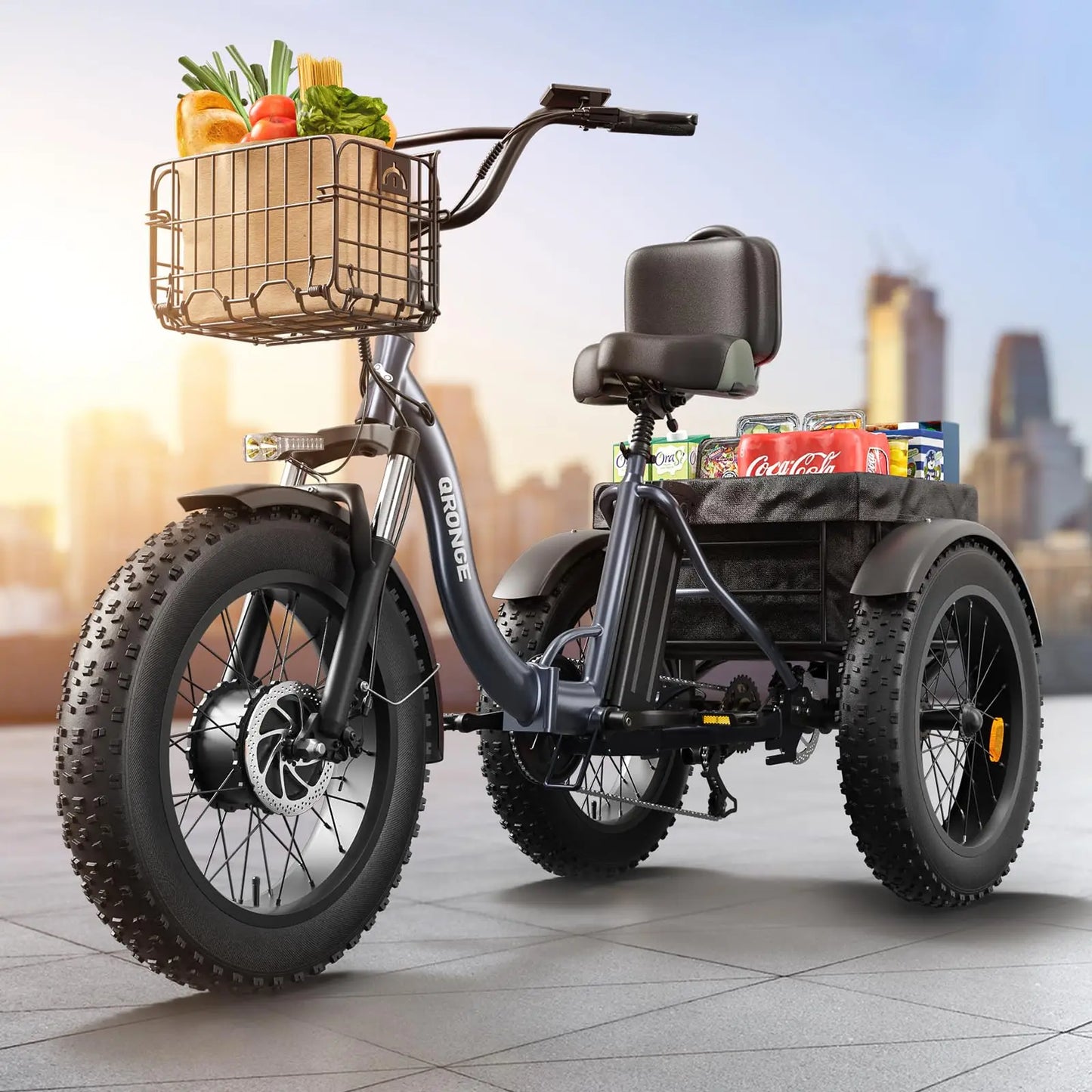 Qronge 960W Peak Motor Adult Folding Electric Tricycle