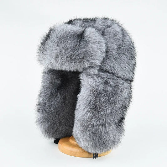 Premium Faux Mink Lei Feng Winter Hat With Plush Ears