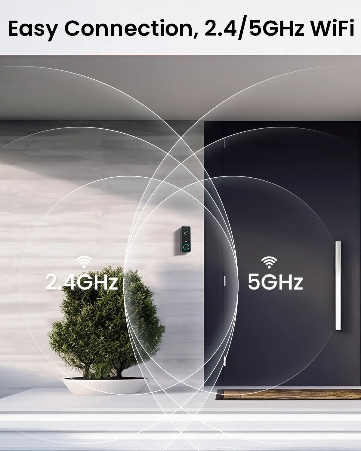 Dekco 5MP WiFi Video Doorbell Outdoor PIR Motion Sensor Audio