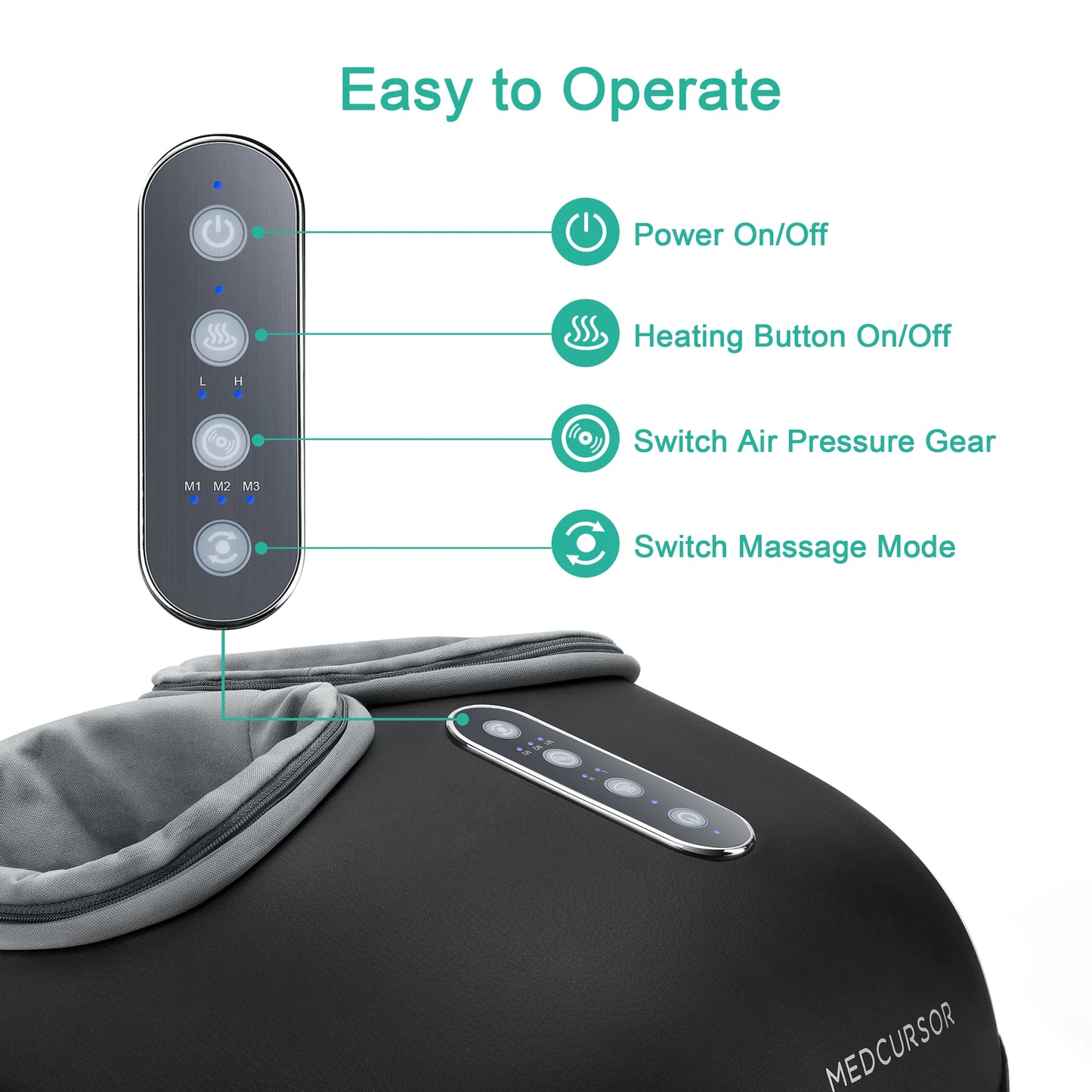 Medcursor Shiatsu Heated Foot Massager With Wrap Around Rollers
