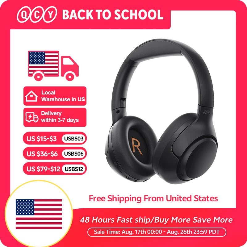 Qcy H3 Wireless Over Ear Headphones With Bluetooth 5.4