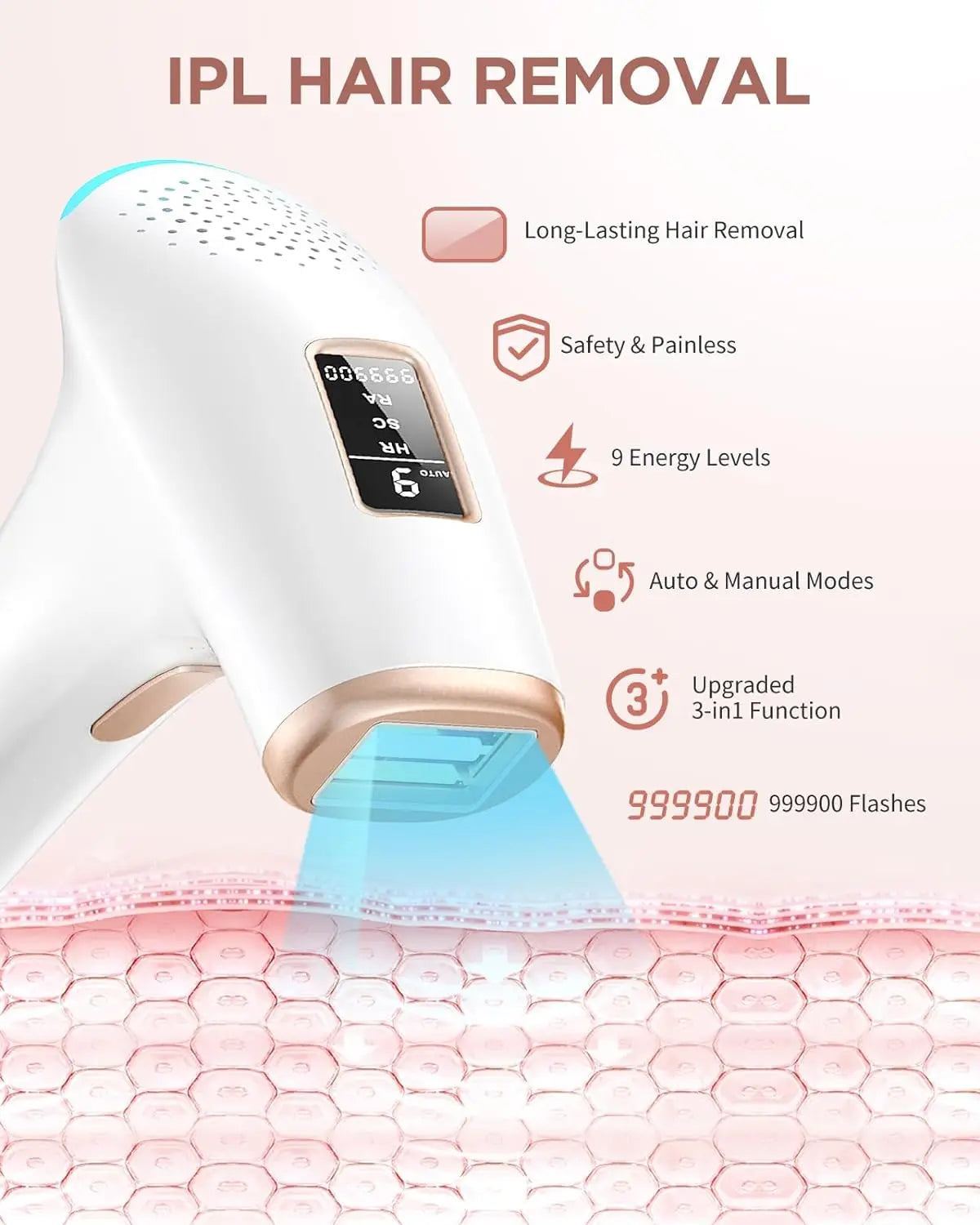 JooYee IPL Hair Removal Epilator For Safe Permanent Face And Body Use