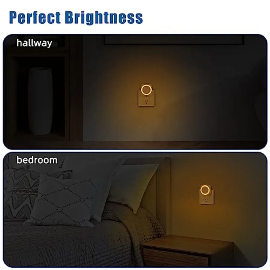 Four Pack Auto Dimmable Night Lights With Dust To Dawn Sensor
