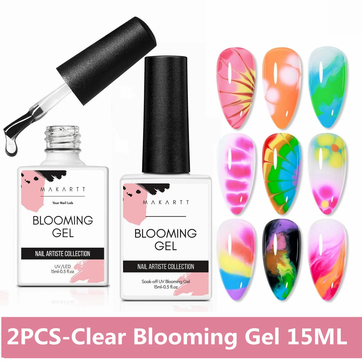 Makartt Clear Blooming Gel Long Lasting Soak Off Nail Polish