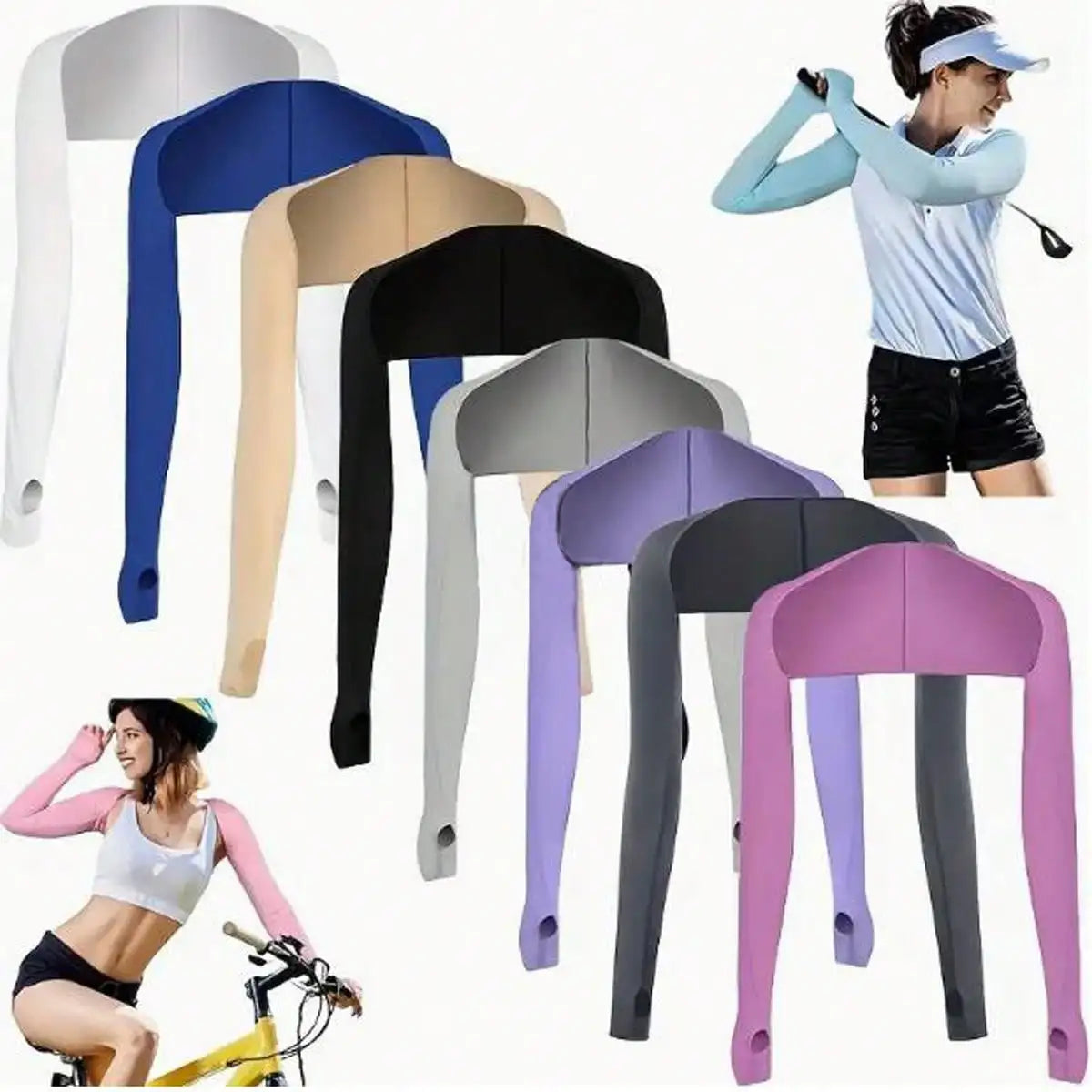 Breathable Ice Silk Arm Sleeves For Women Sun Protection