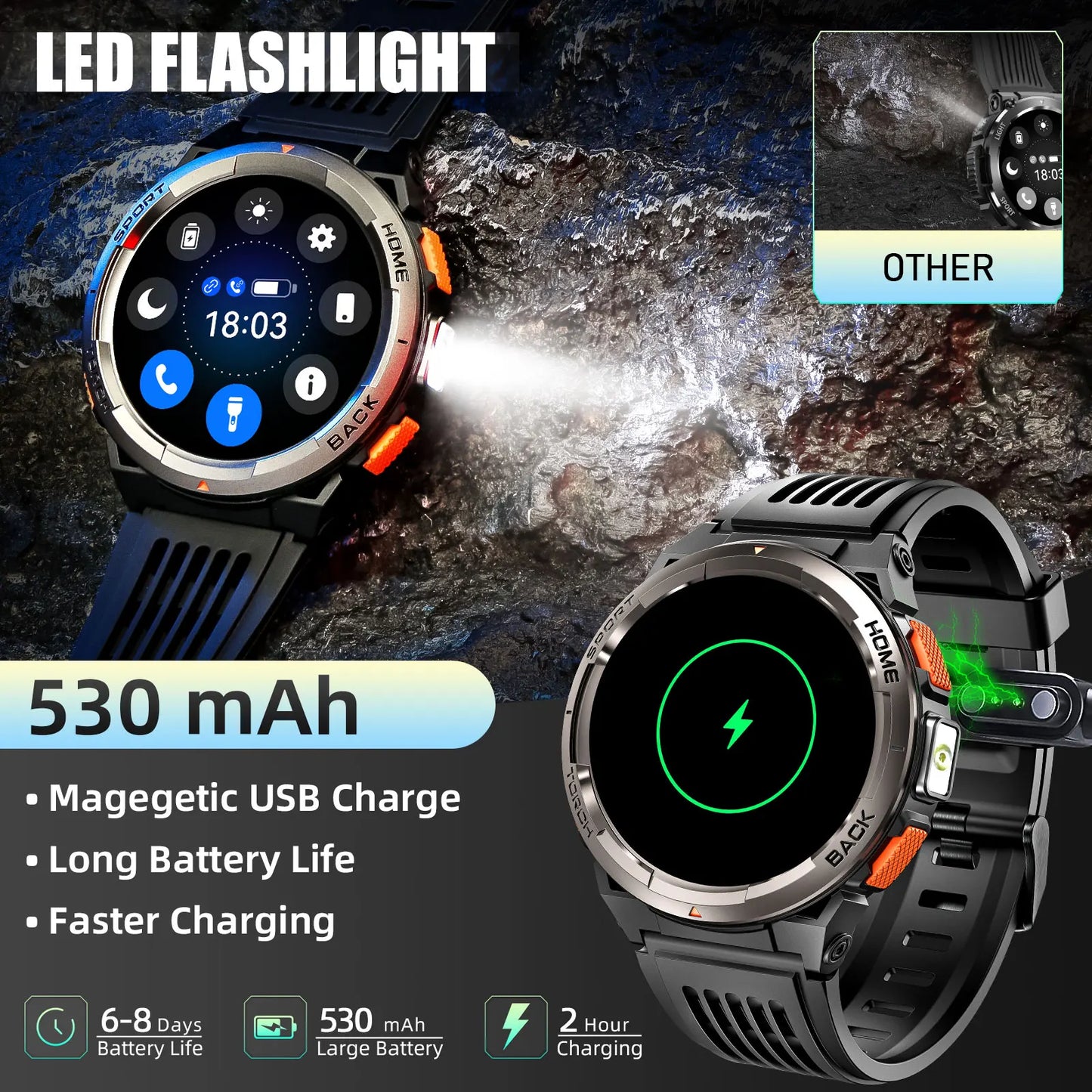 EIGIIS KE5 Smartwatch With Compass Barometer And Waterproof Design