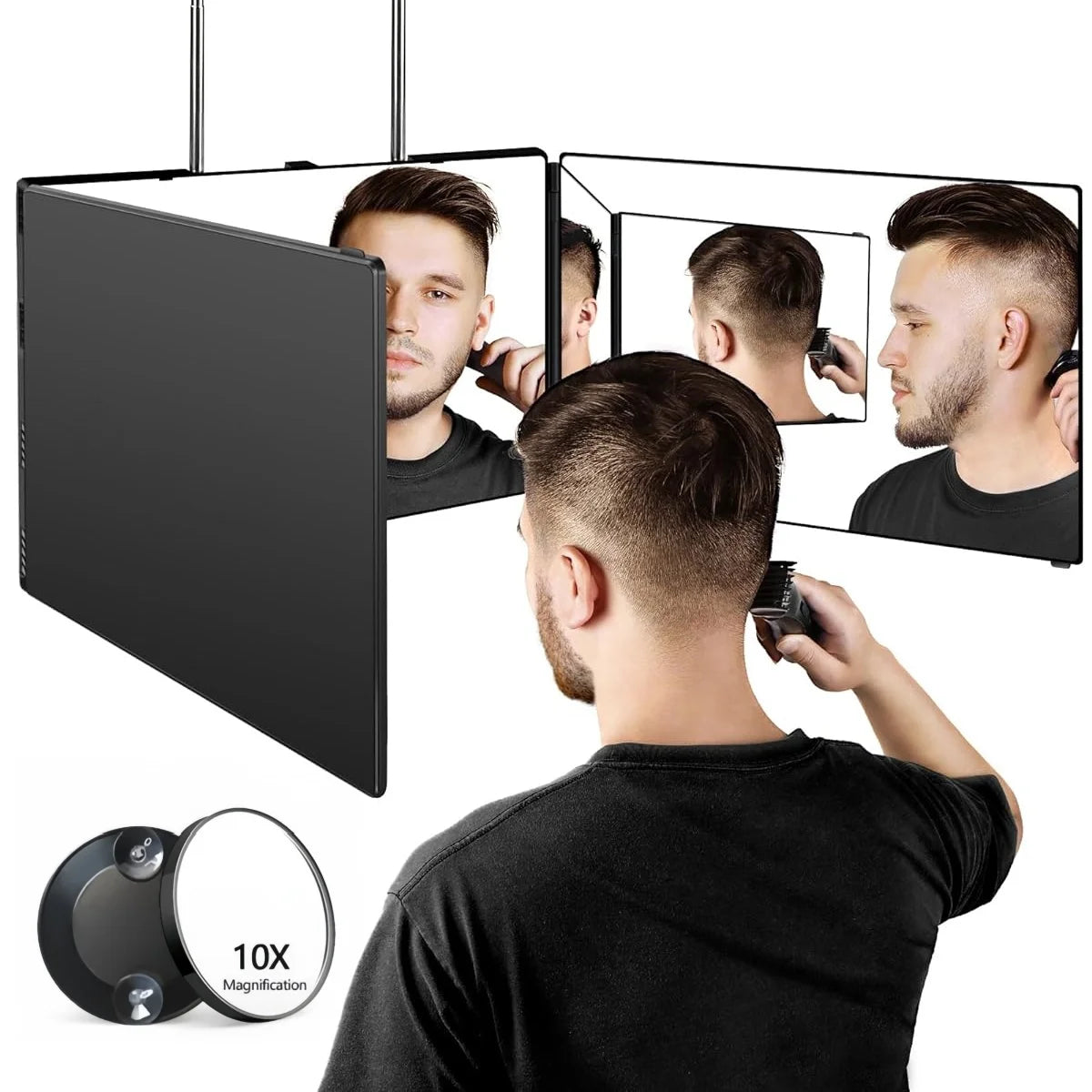 Adjustable Trifold Barber Mirror For Home Hair Styling