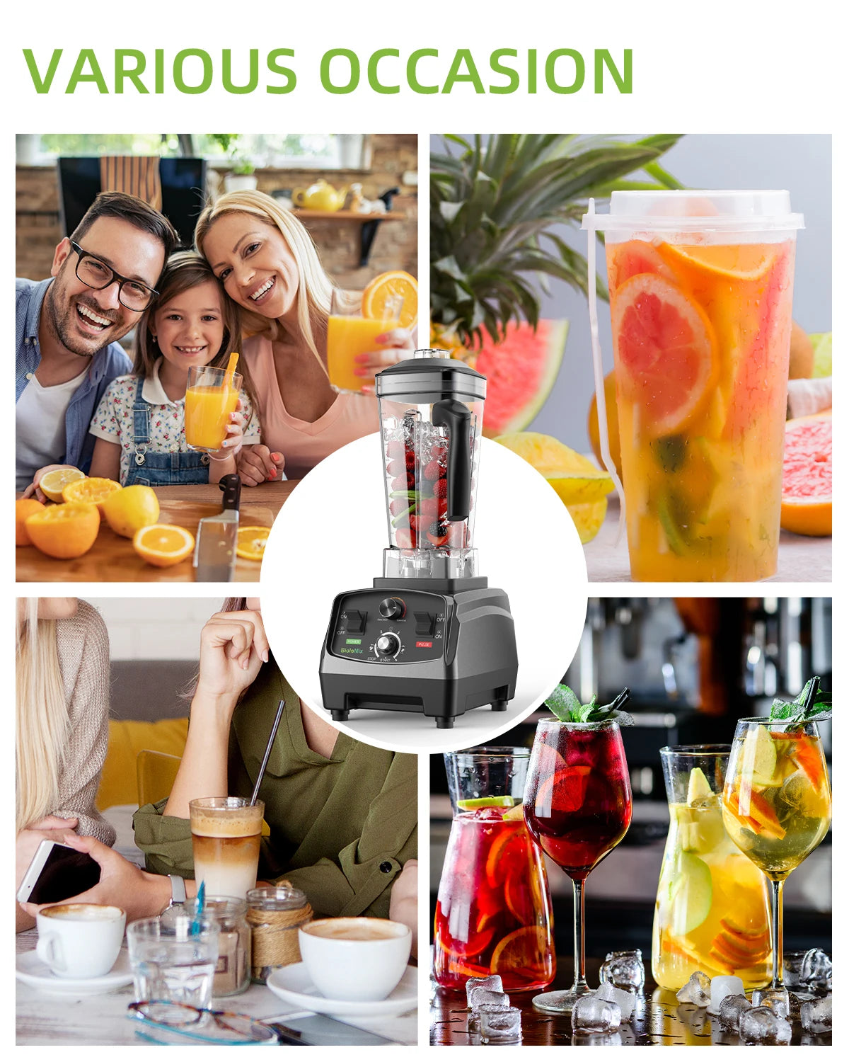 Biolomix Heavy Duty Timer Blender With Tritan Mixing Jar