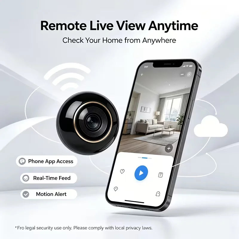 Mini 4K WiFi Monitoring Camera Featuring Night Vision And Audio