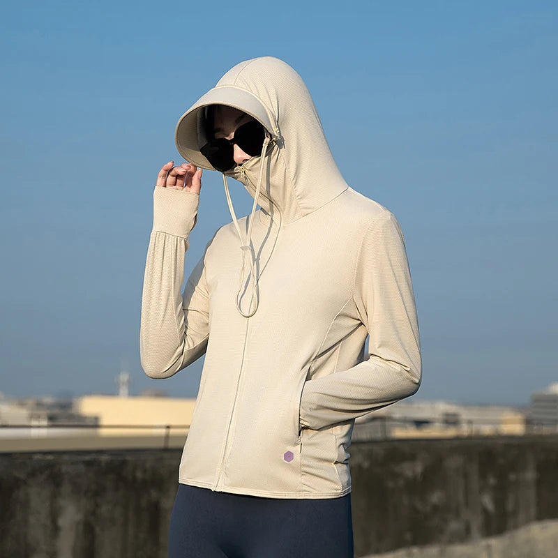 Unisex Breathable Outdoor Sunscreen Jacket Polyester Windproof Coat