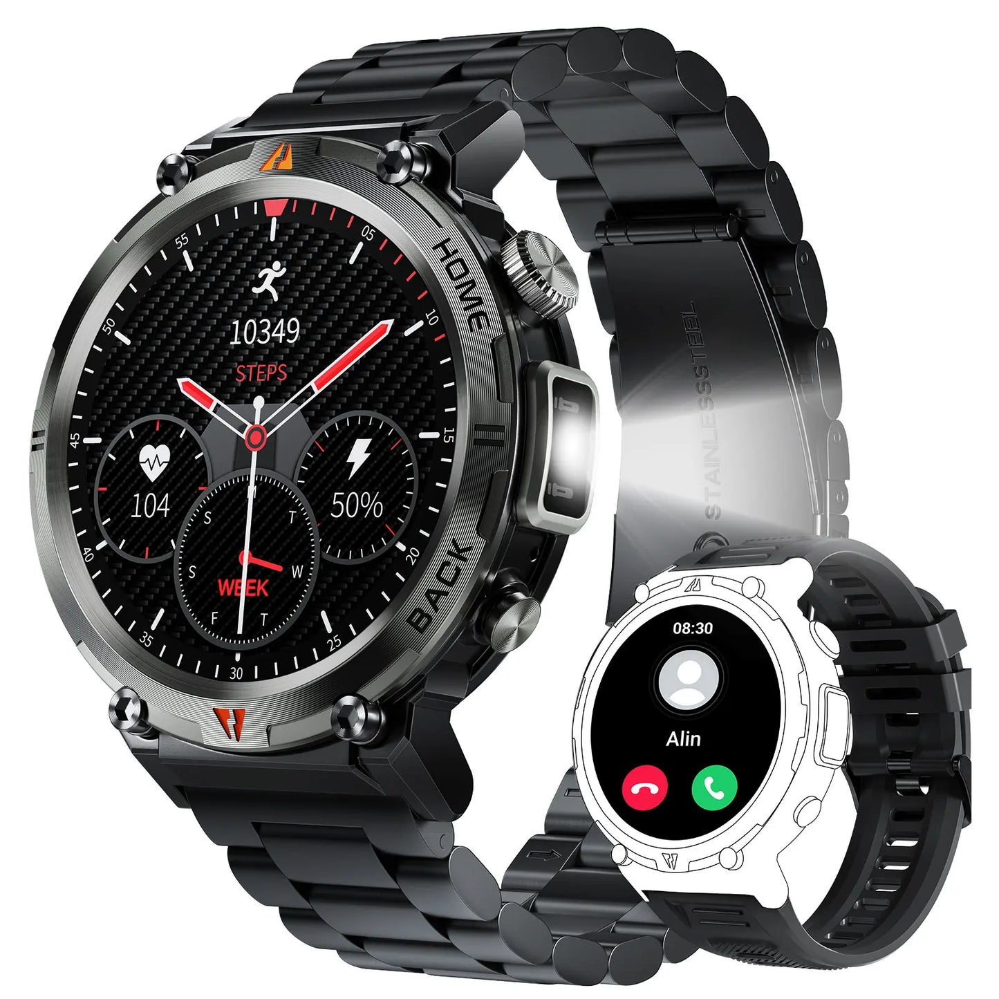 EIGIIS KE3 Bluetooth Smartwatch For Men With Heart Rate Monitor