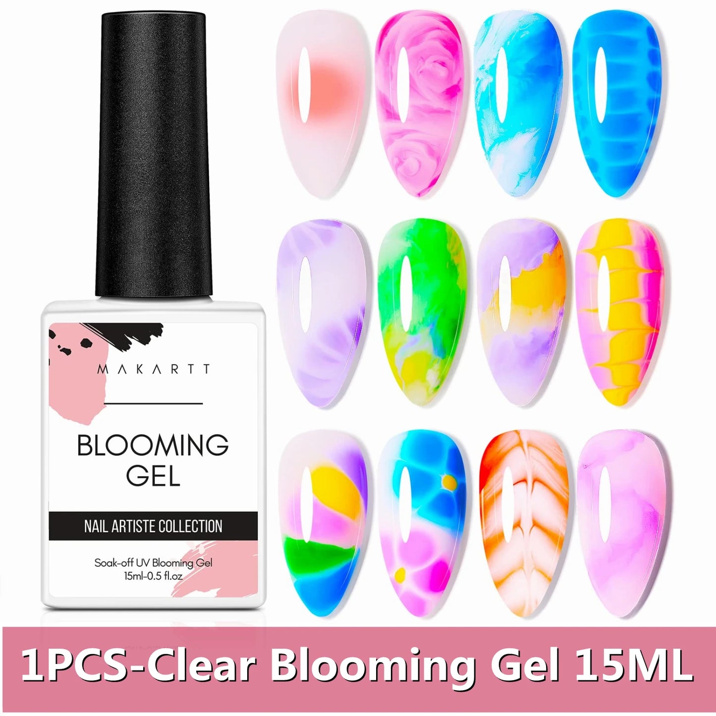 Makartt Clear Blooming Gel Long Lasting Soak Off Nail Polish