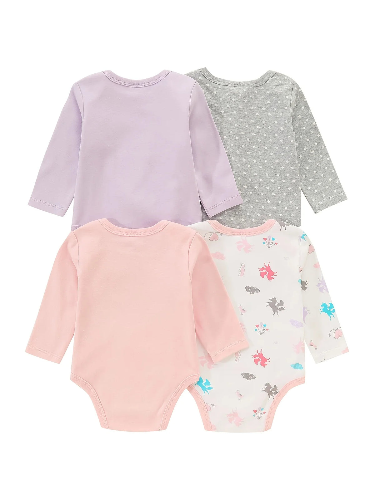 Cute Cotton Long Sleeve Baby Girls Bodysuits