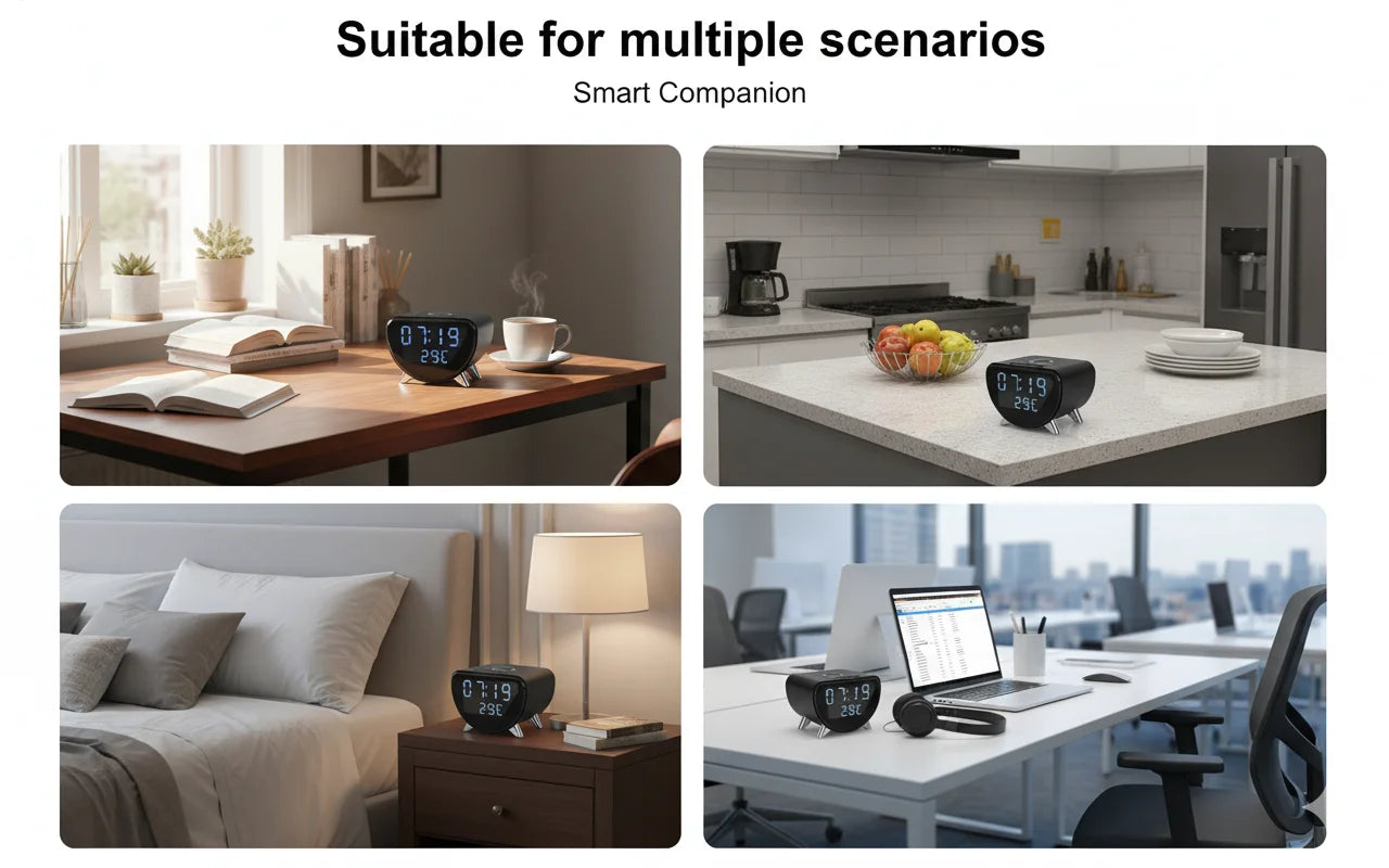 4K WiFi Clock Camera With Motion Detection And Wireless Charging