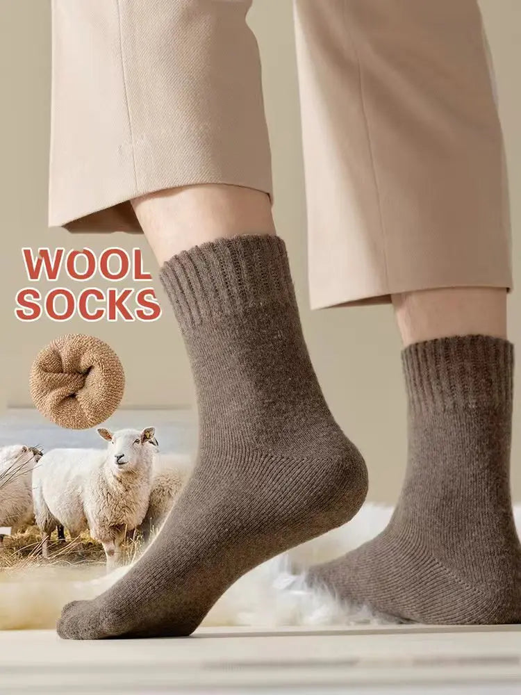 Premium Wool Blend Crew Socks For Winter Warm Comfortable Fit
