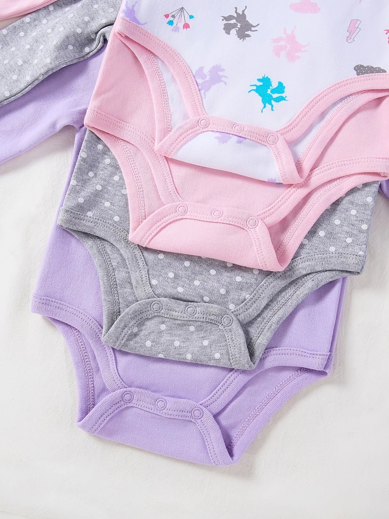 Cute Cotton Long Sleeve Baby Girls Bodysuits