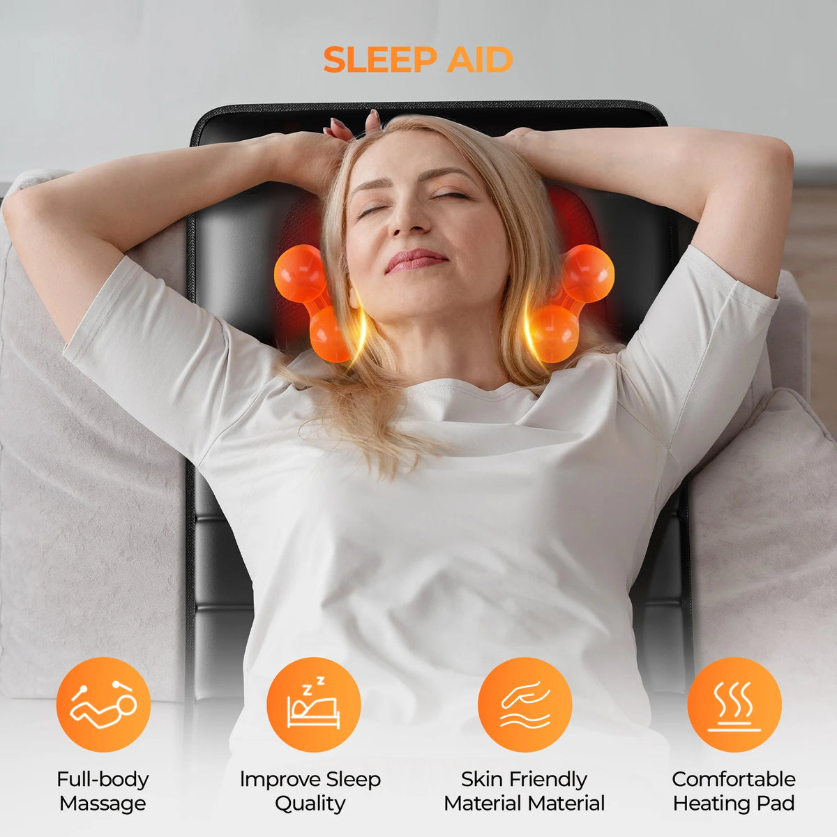 HOMEMASSA Shiatsu Full Body Massage Mat With Heat And Vibration