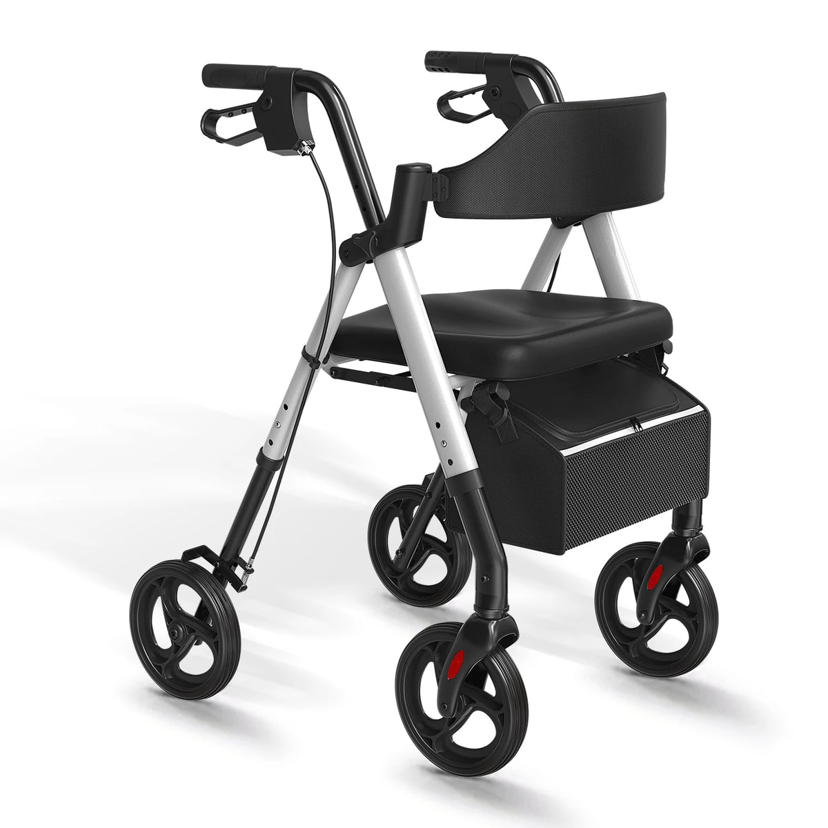 Maidesite Foldable Steel Rollator Walker With Seat For Seniors