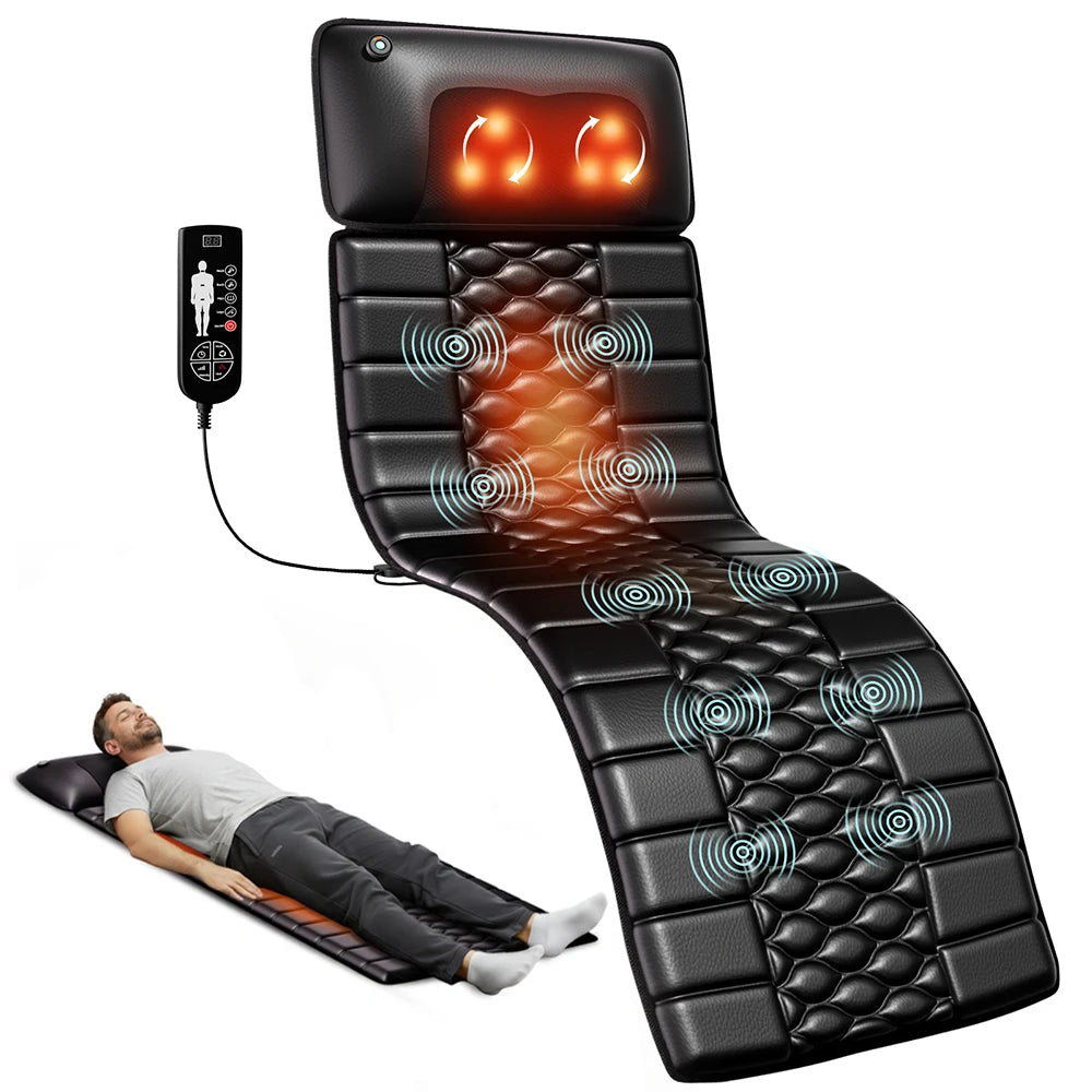 HOMEMASSA Shiatsu Full Body Massage Mat With Heat And Vibration