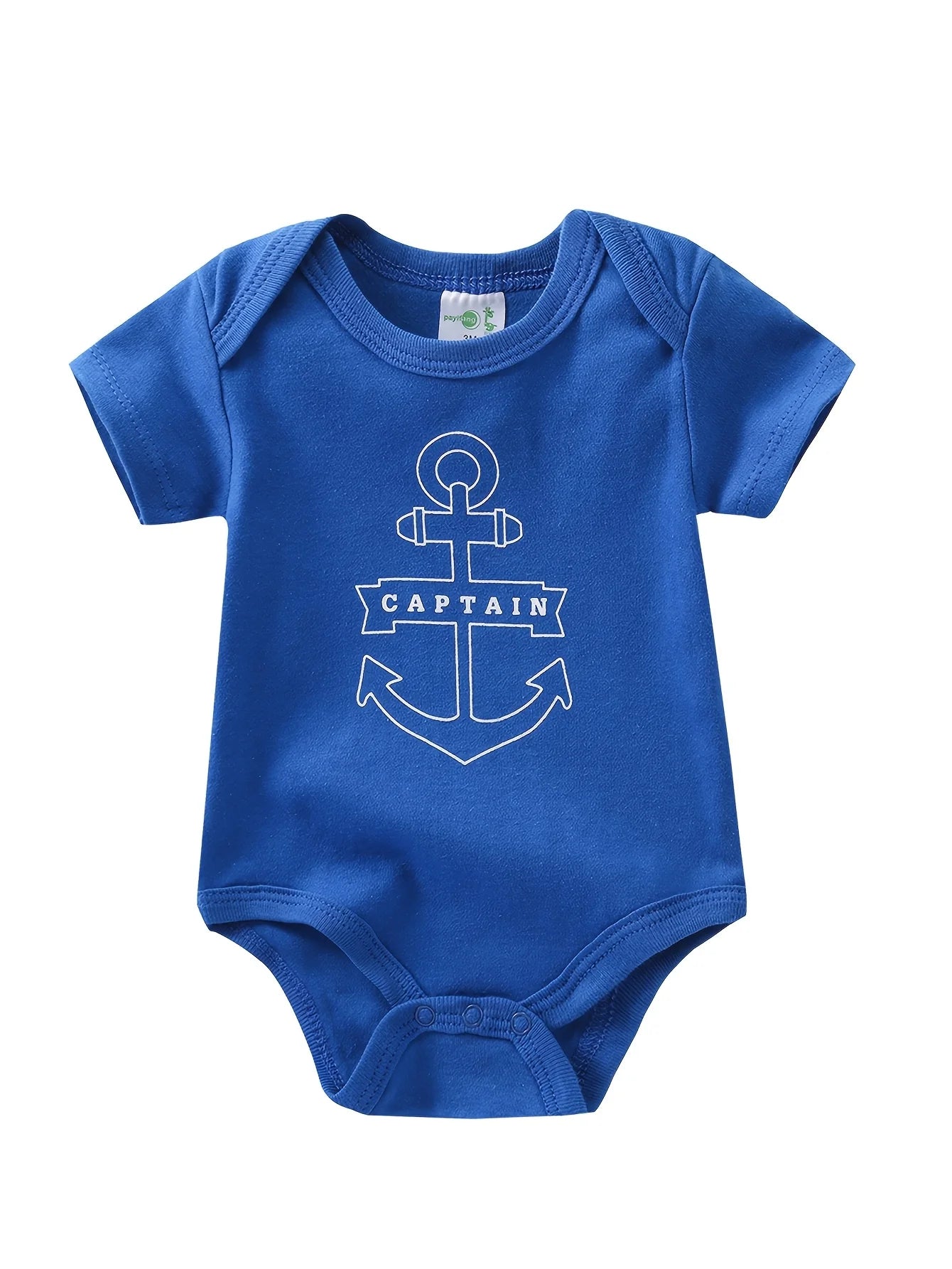 Baby Boy Short Sleeve Romper Set Sailboat Cotton Onesies