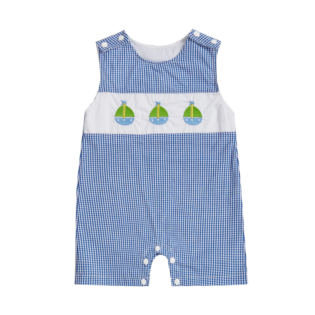 Cotton Polyester Baby Romper With Embroidery And Buttons