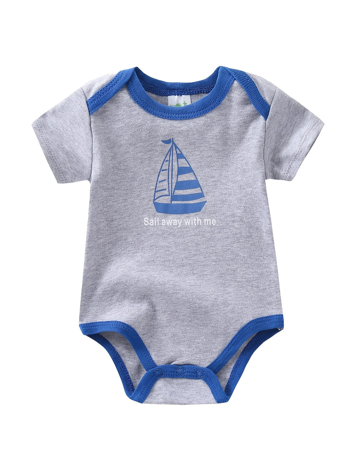 Baby Boy Short Sleeve Romper Set Sailboat Cotton Onesies