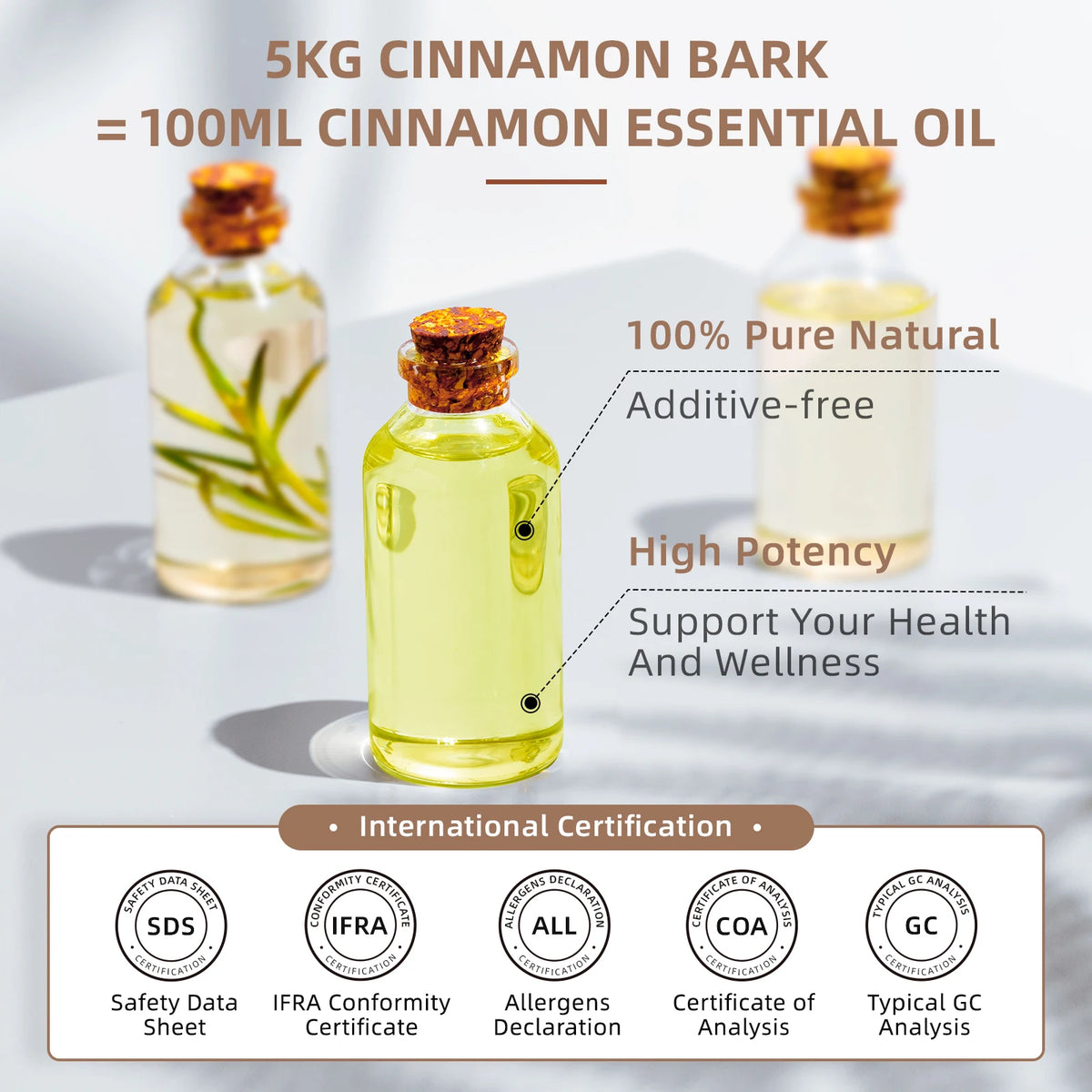 Hiqili Cinnamon Bark Essential Oil Pure Aromatherapy For Massage Care