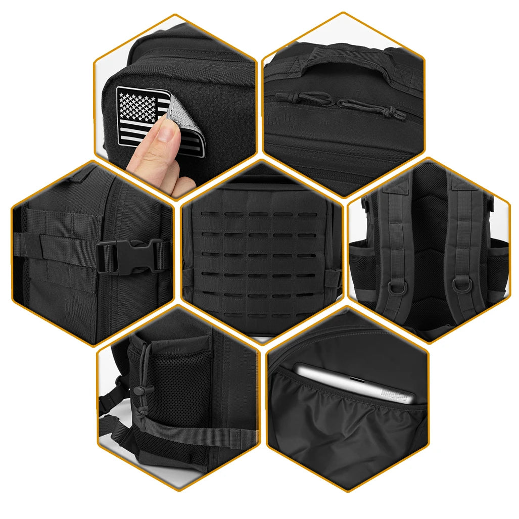 Refi Gear 25L Tactical MOLLE Backpack For Hiking Survival