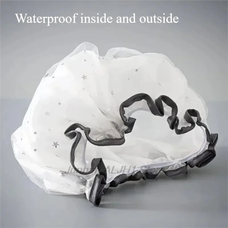Reusable Double Layer Waterproof Shower Cap For Adults