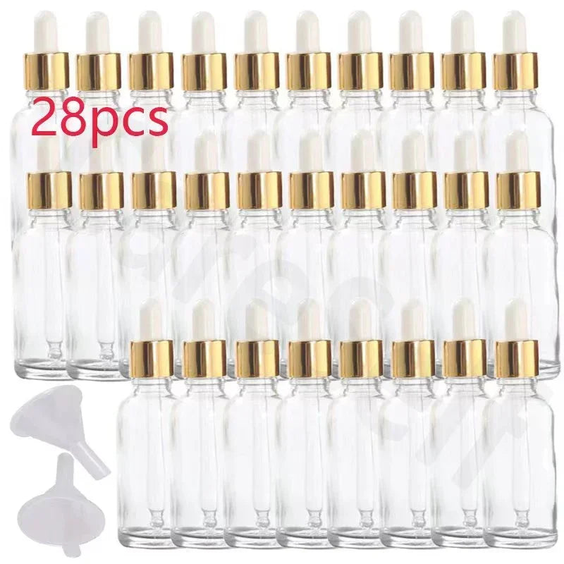 Refillable Glass Dropper Bottles For Essential Oils With Included Funnel