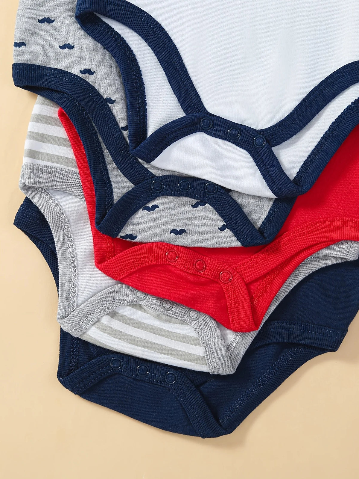 Baby Boys Cotton Short Sleeve Romper Set With Bow Tie