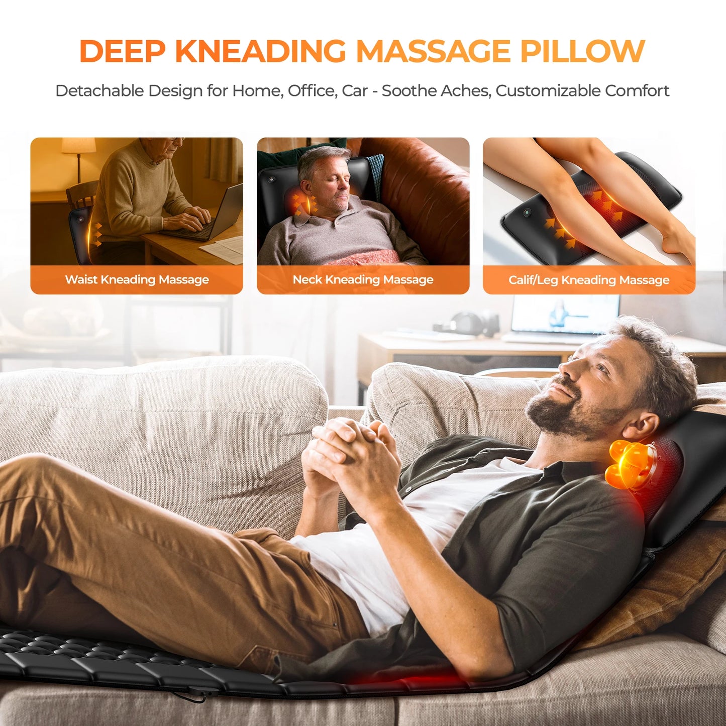 HOMEMASSA Shiatsu Full Body Massage Mat With Heat And Vibration