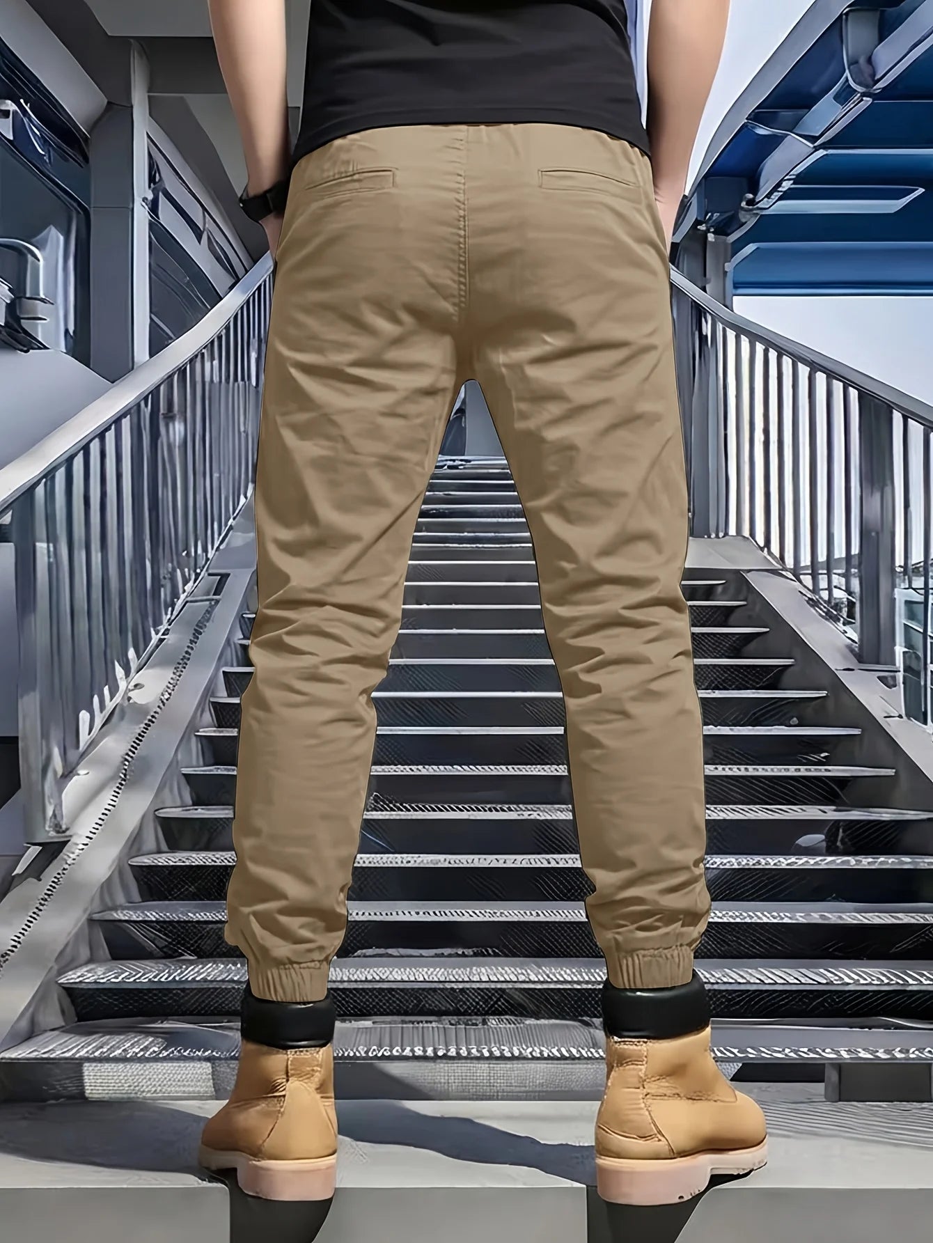 Winthunder Men Multi Pocket Loose Fit Utility Work Pants