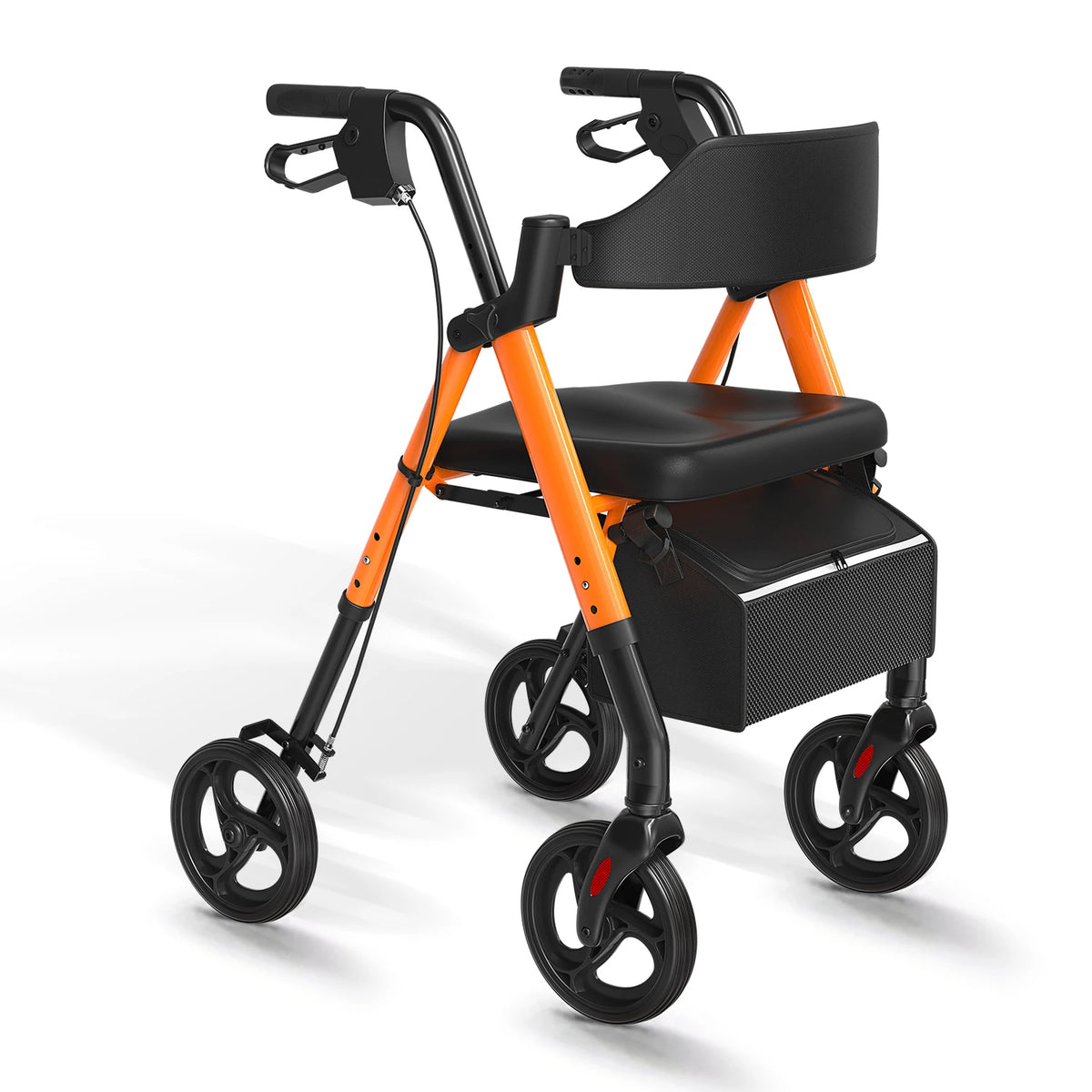 Maidesite Foldable Steel Rollator Walker With Seat For Seniors